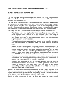 SAAGA CHAIRMAN'S REPORT 1993
