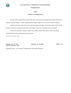 No funds shall be expended in any manner other than... EL PASO COUNTY COMMUNITY COLLEGE DISTRICT BOARD POLICY