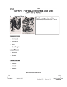 UNIT TWO – PROMISE AND COLLAPSE (1919-1933) Active Study Review