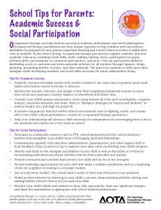 School Tips for Parents: Academic Success &amp; Social Participation O