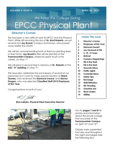 EPCC Physical Plant We Keep the College Going Director’s Corner