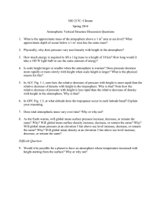 SIO 217C: Climate Spring 2014 Atmospheric Vertical Structure Discussion Questions