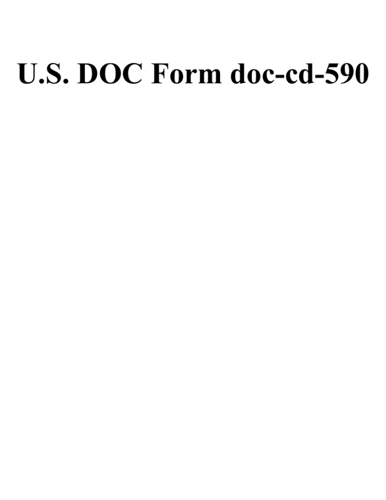 U S DOC Form Doc cd 590