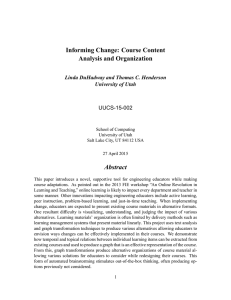 Informing Change: Course Content Analysis and Organization Abstract