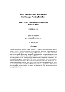 MPI Communication Semantics: Formal Specification & Reasoning