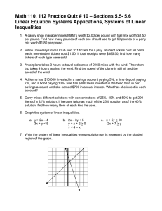Math Quiz: Linear Equations & Inequalities Practice