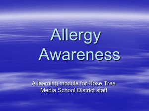 Allergy Awareness  A learning module for Rose Tree