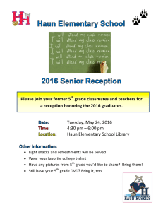 Please join your former 5 grade classmates and teachers for