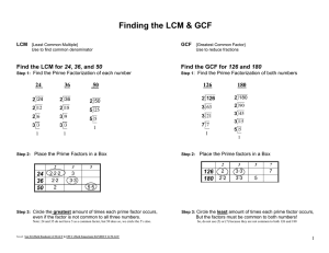 Finding the LCM &amp; GCF 24 126 36