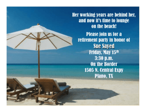 Her working years are behind her, on the beach!