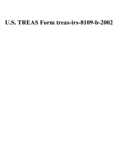 U.S. TREAS Form treas-irs-8109-b-2002