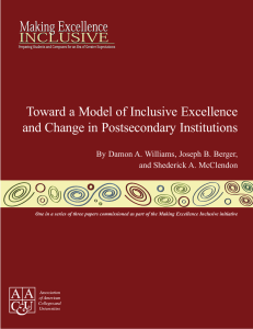 Toward a Model of Inclusive Excellence and Change in Postsecondary Institutions