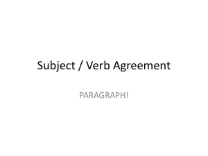 Subject-Verb Agreement Practice: Write a Paragraph
