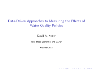 Data-Driven Approaches to Measuring the Eects of Water Quality Policies