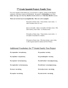 7th Grade Spanish Family Tree Project Instructions