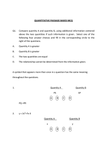 QUANTITATIVE PASSAGE BASED MCQ