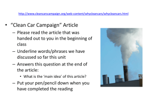 • “Clean Car Campaign” Article
