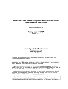 Welfare and Labor Force Participation of Low-Wealth Families: Sonya Kostova Huffman