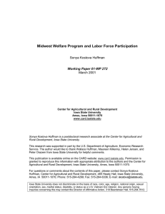 Midwest Welfare Program and Labor Force Participation Working Paper 01-WP 272