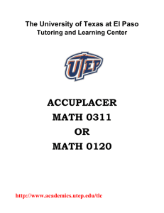 ACCUPLACER MATH 0311 OR MATH 0120