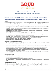 2015 Superintendent Service Award Honoring Plano ISD Support Staff Members