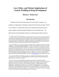 Law, Policy, and Market Implications of Genetic Profiling in Drug Development