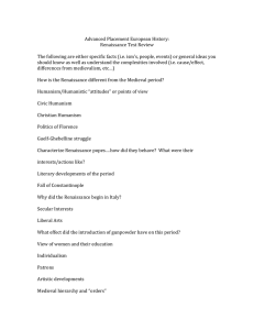 Advanced Placement European History: Renaissance Test Review