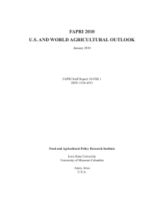 U.S. & World Agricultural Outlook 2010: FAPRI Report