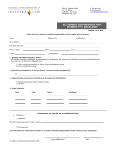 EXAMINATION ACCOMMODATION FORM STUDENTS WITH DISABILITIES