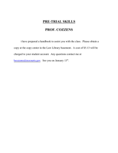 PRE-TRIAL SKILLS PROF. COZZENS