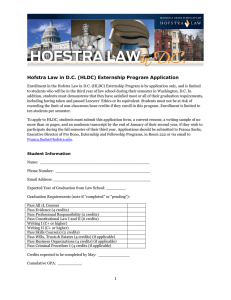 (HLDC) Externship Program Application Hofstra Law in D.C.