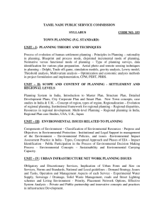 Town Planning Syllabus: TNPSC Exam (P.G. Standard)