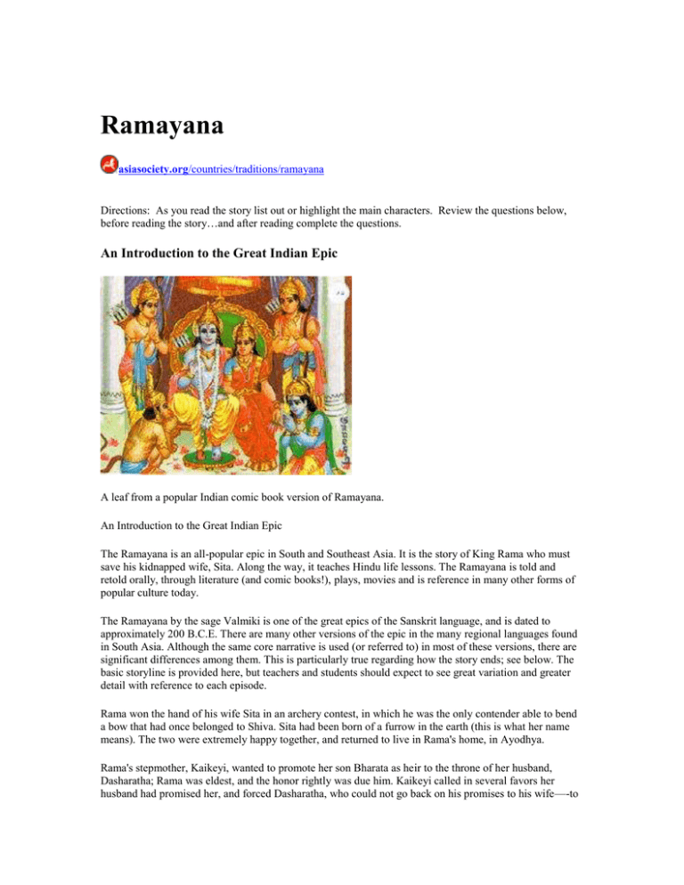 ramayana characters