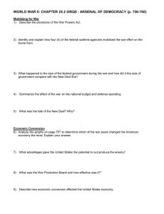 WORLD WAR II: CHAPTER 25.2 GRQS - ARSENAL OF DEMOCRACY...