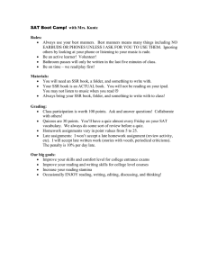 SAT Boot Camp! Rules: