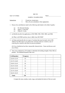 IME 328 Instr: K. M. Bafna Name:___________________ SAMPLE  EXAMINATION