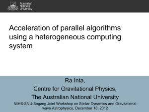 Acceleration of parallel algorithms using a heterogeneous computing system Ra Inta,