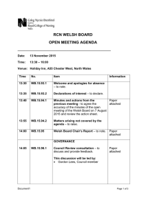 RCN WELSH BOARD OPEN MEETING AGENDA
