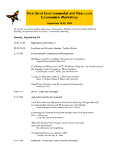 Heartland Environmental and Resource Economics Workshop September 18-19, 2005