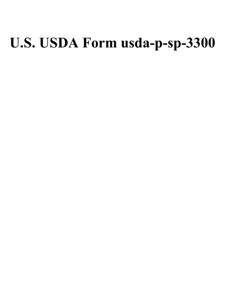 U S USDA Form Usda p sp 3300