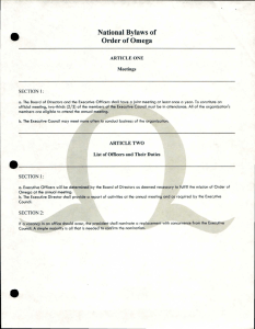 National Bylaws of Order of Omega ARTICLE ONE Meetings