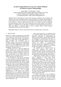 An Intervening Ethical Governor for a Robot Mediator in Patient-Caregiver Relationships
