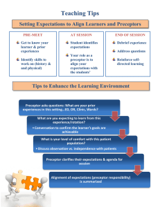 Setting Expectations to Align Learners and Preceptors