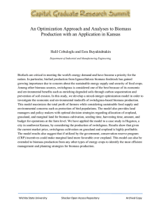 An Optimization Approach and Analyses to Biomass
