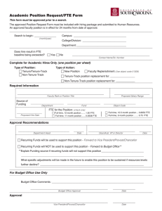 Academic Position Request/FTE Form