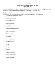 Economics Test Study Guide: Chapter 2 Review