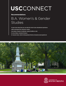 USC B.A. Women’s &amp; Gender Studies Recommendations