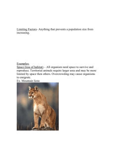 Limiting Factors- Anything that prevents a population size from increasing. Examples: