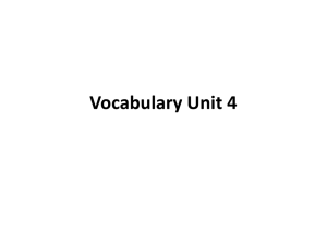 Vocabulary Unit 4
