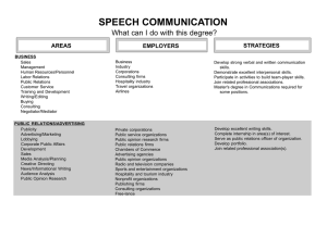 SPEECH COMMUNICATION What can I do with this degree? STRATEGIES AREAS